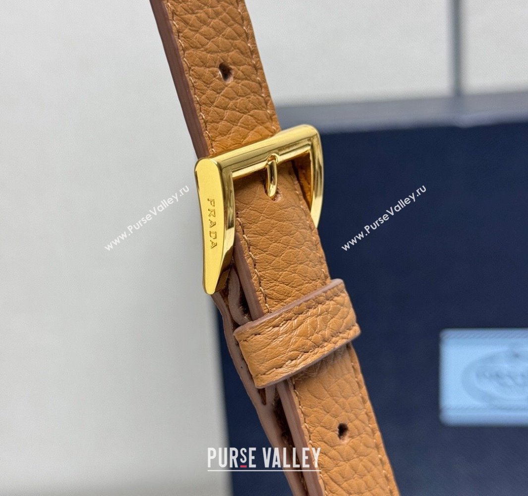 Prada Small leather shoulder bag Caramel Brown 2025 1BN022 (YZ-250521084)