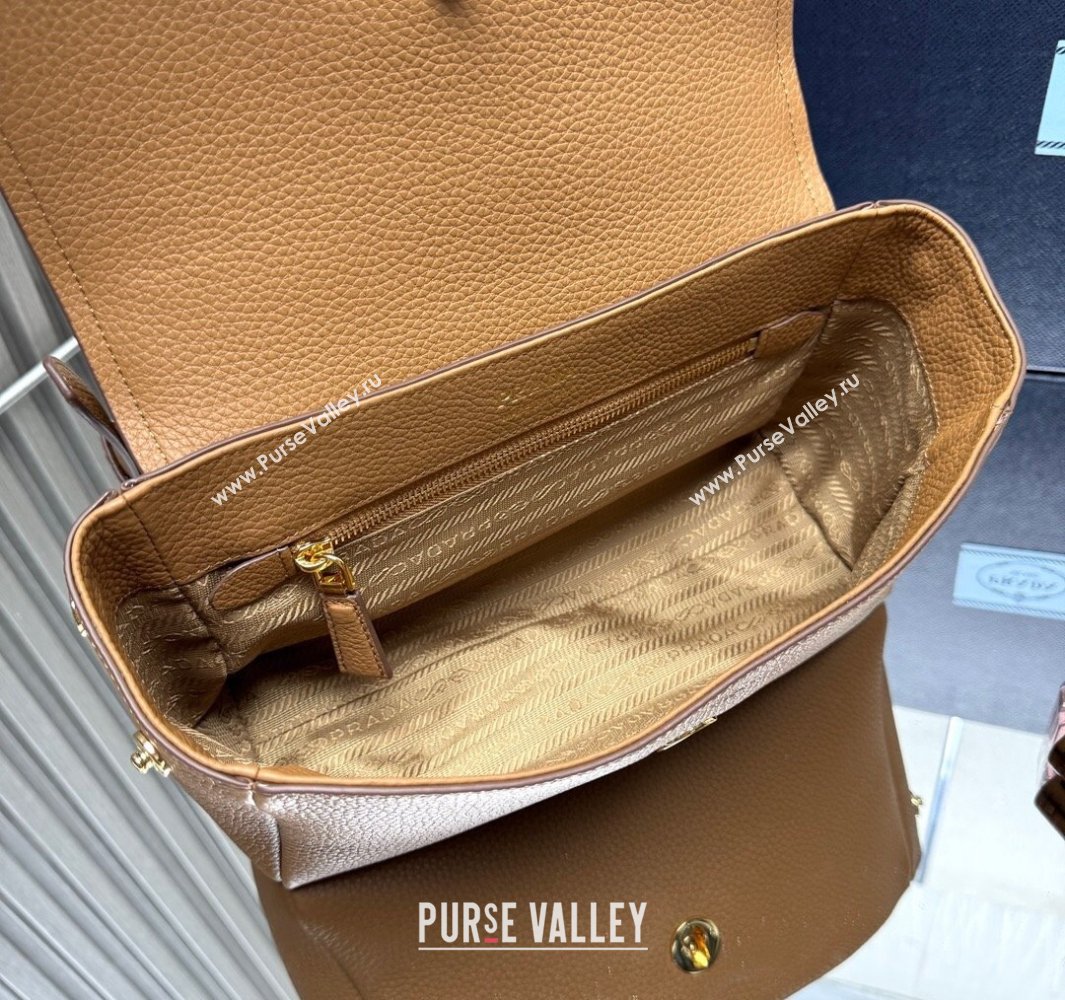 Prada Small leather shoulder bag Caramel Brown 2025 1BN022 (YZ-250521084)
