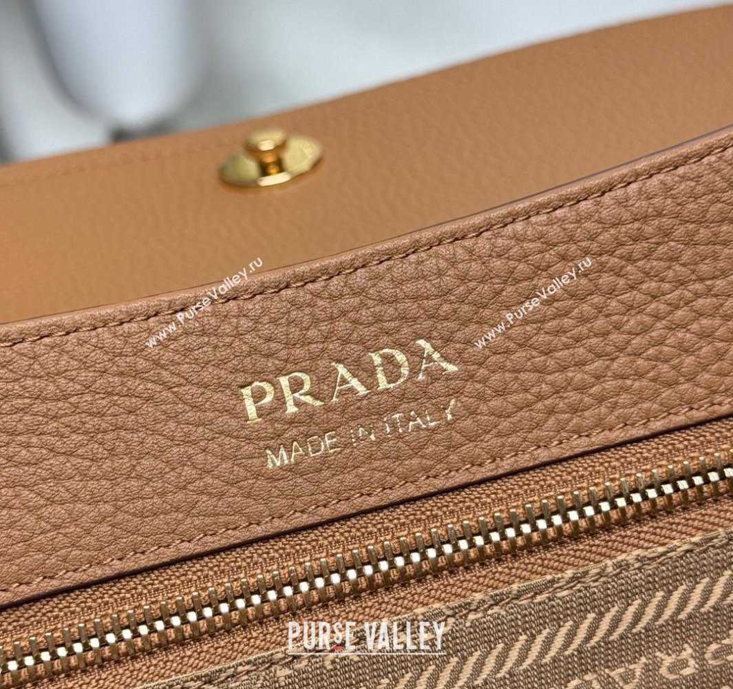 Prada Small leather shoulder bag Caramel Brown 2025 1BN022 (YZ-250521084)