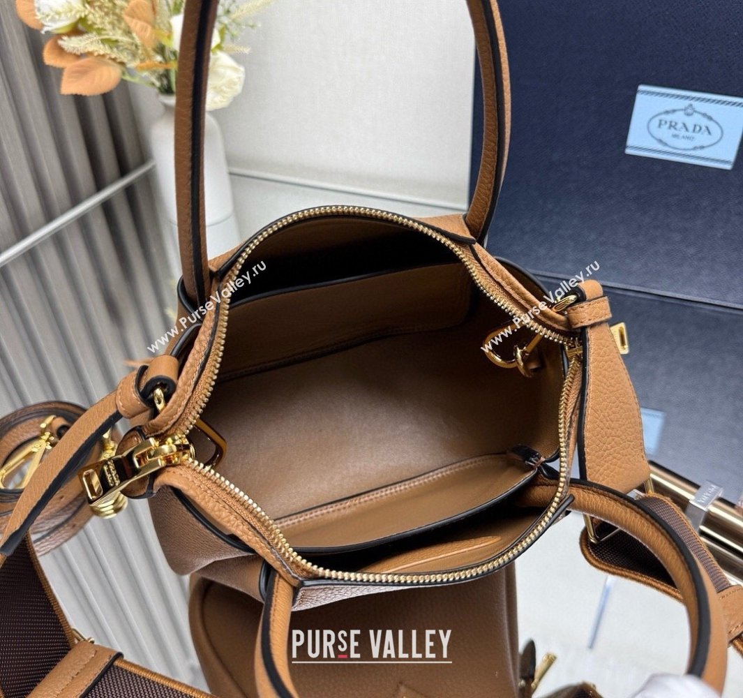 Prada Leather mini handbag Caramel Brown 2025 1BA362 (YZ-250521008)