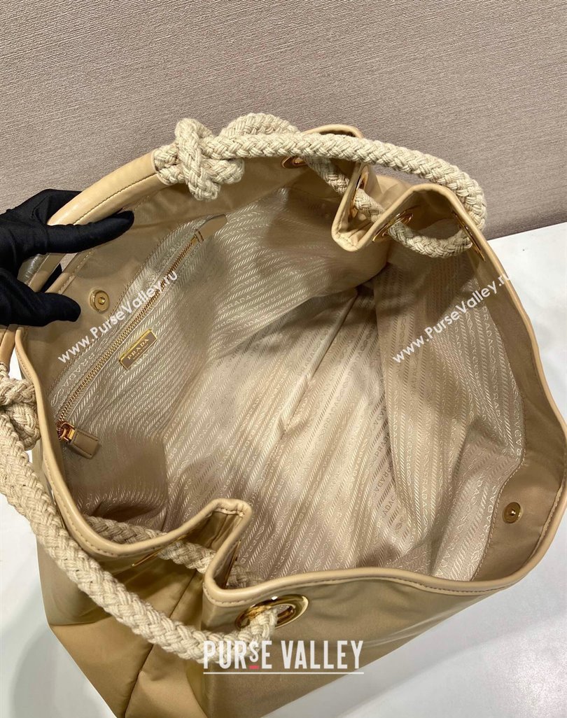 Prada Mariner large Re-Nylon shoulder bag 1BC244 Beige 2025 (YZ-250521093)