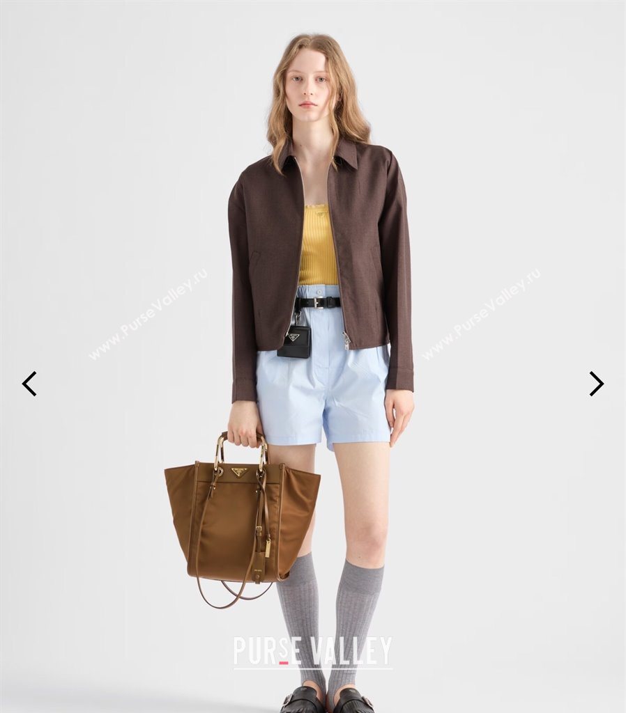 Prada Re-Nylon tote bag 1BG578 Brown 2025 (YZ-250521096)