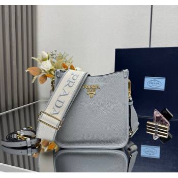 Prada Leather mini shoulder bag Light Grey 2025 1BH191 (YZ-250521009)