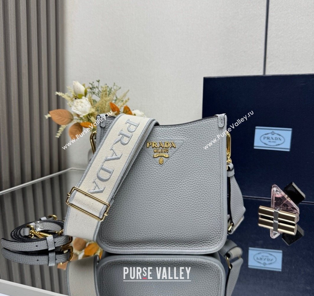 Prada Leather mini shoulder bag Light Grey 2025 1BH191 (YZ-250521009)