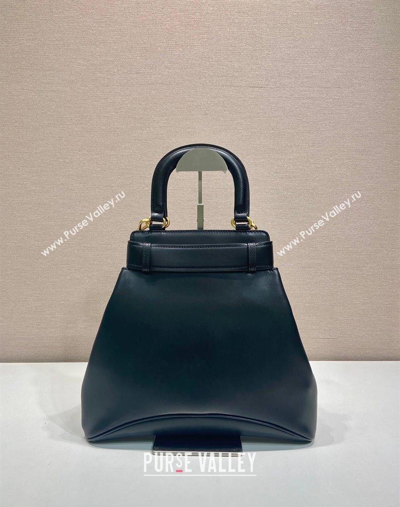 Prada Carey medium leather tote bag with Short Handle Black 2025 1BG567 (YZ-250521098)