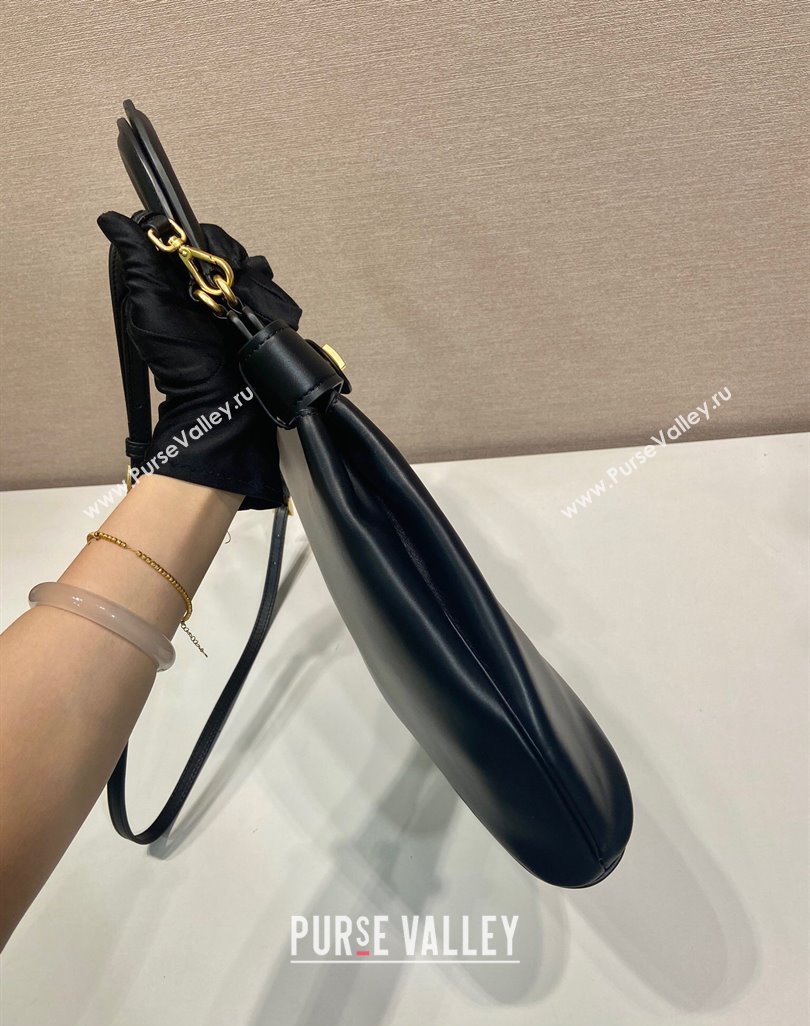 Prada Carey medium leather tote bag with Short Handle Black 2025 1BG567 (YZ-250521098)