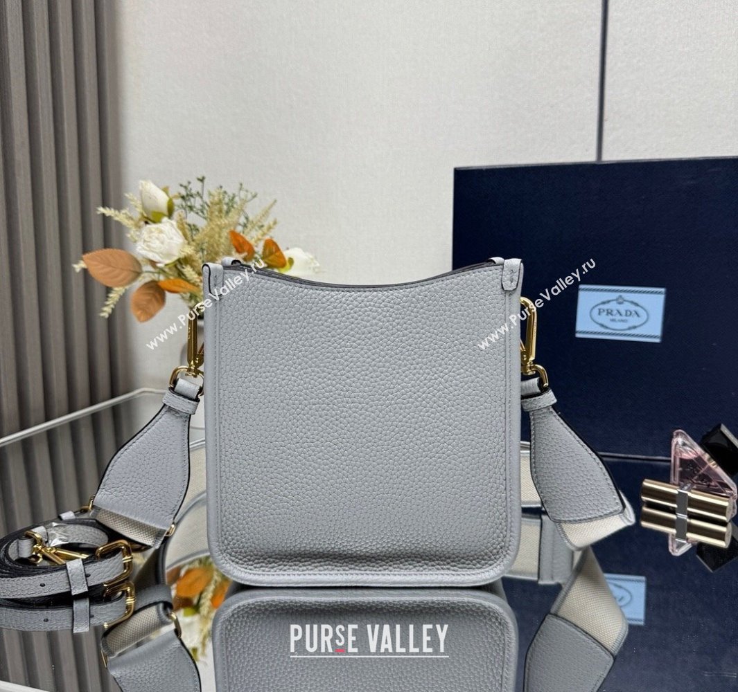 Prada Leather mini shoulder bag Light Grey 2025 1BH191 (YZ-250521009)