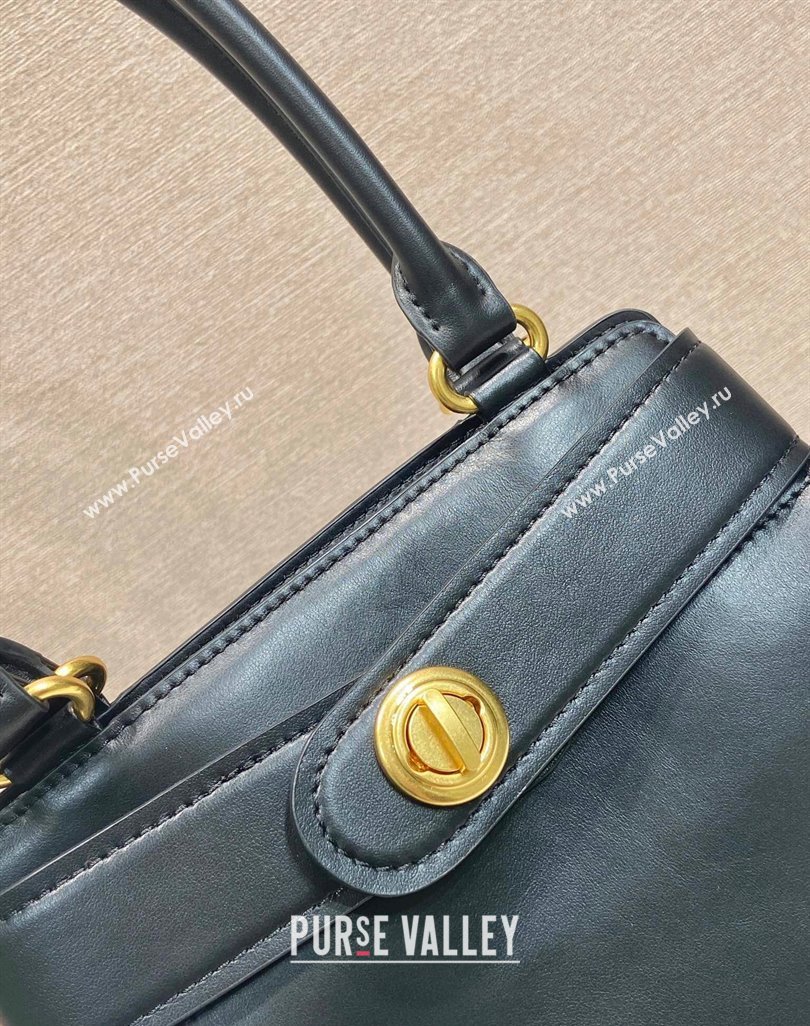 Prada Carey medium leather tote bag with Long Handle Black 2025 1BG567 (YZ-250521099)