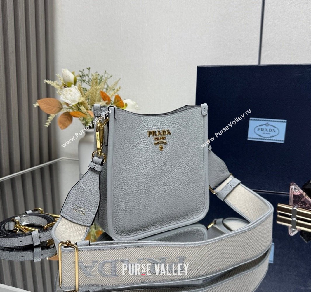 Prada Leather mini shoulder bag Light Grey 2025 1BH191 (YZ-250521009)