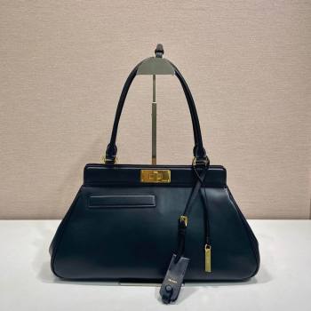 Prada Medium calf leather tote bag Black 2025 1BG569 (YZ-250521100)
