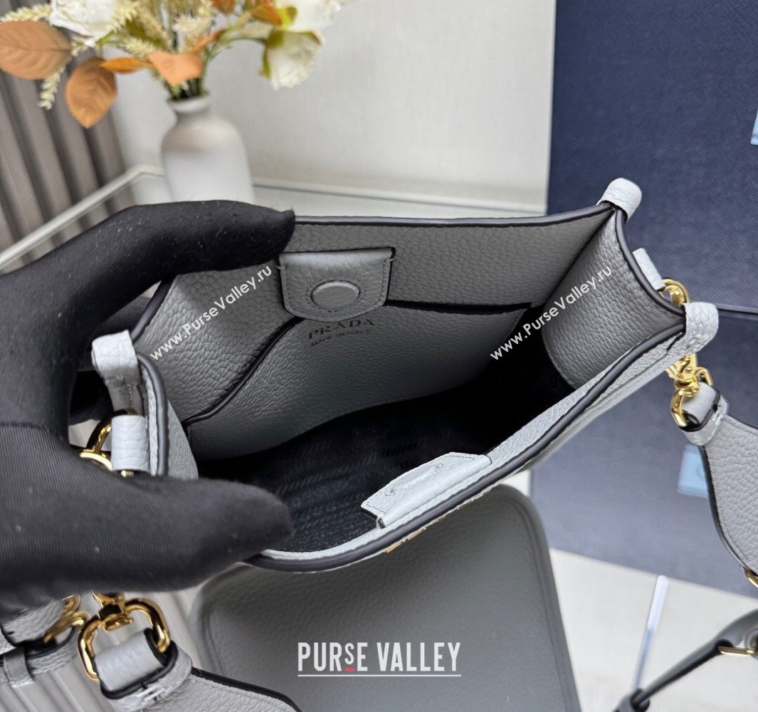 Prada Leather mini shoulder bag Light Grey 2025 1BH191 (YZ-250521009)
