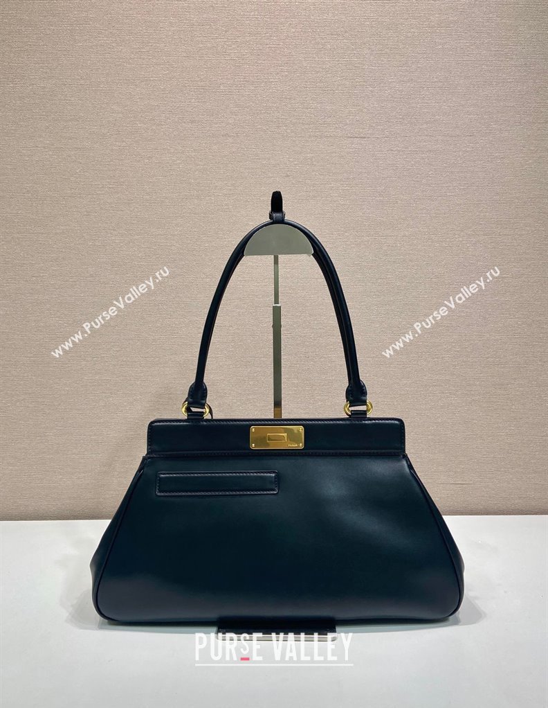 Prada Medium calf leather tote bag Black 2025 1BG569 (YZ-250521100)