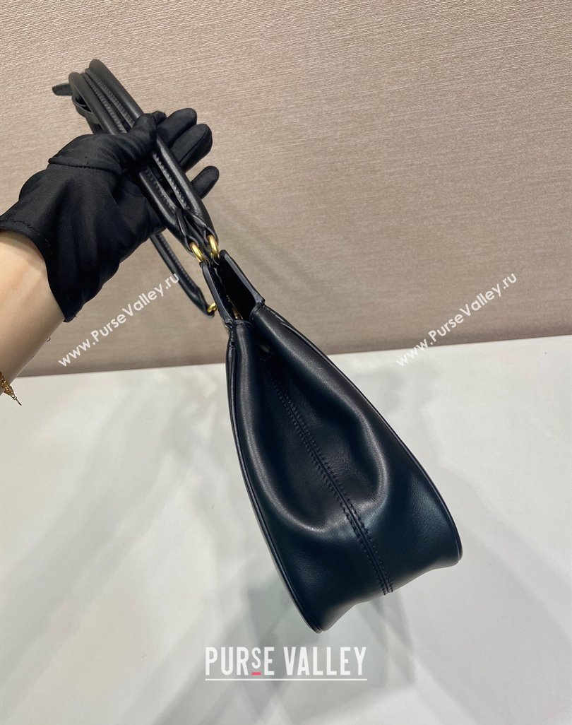Prada Medium calf leather tote bag Black 2025 1BG569 (YZ-250521100)