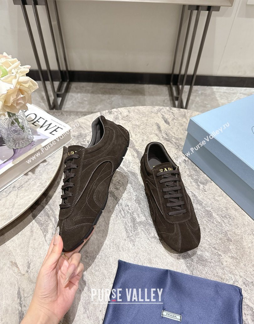 Prada Suede Sneakers Green 2025 PR053004 (HQG-250530031)