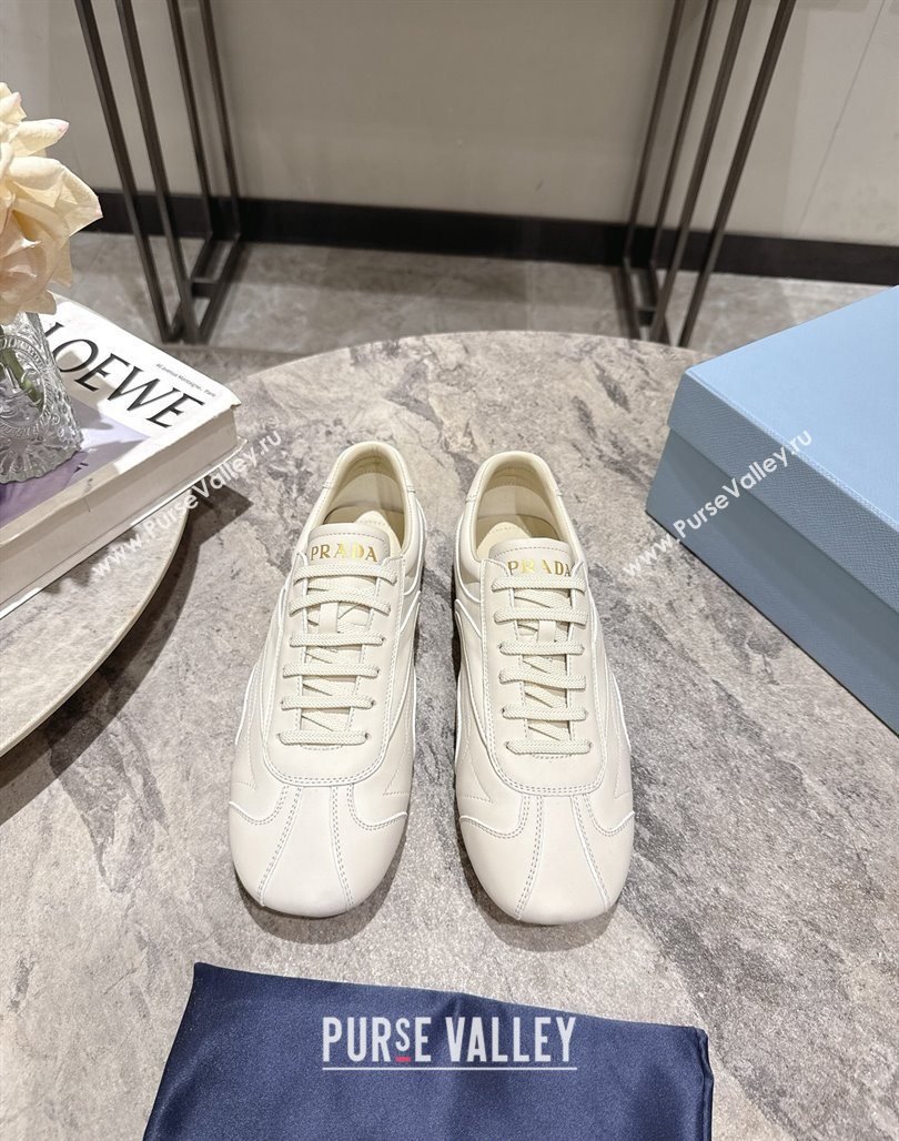 Prada Leather Sneakers White2 2025 PR053004 (HQG-250530032)
