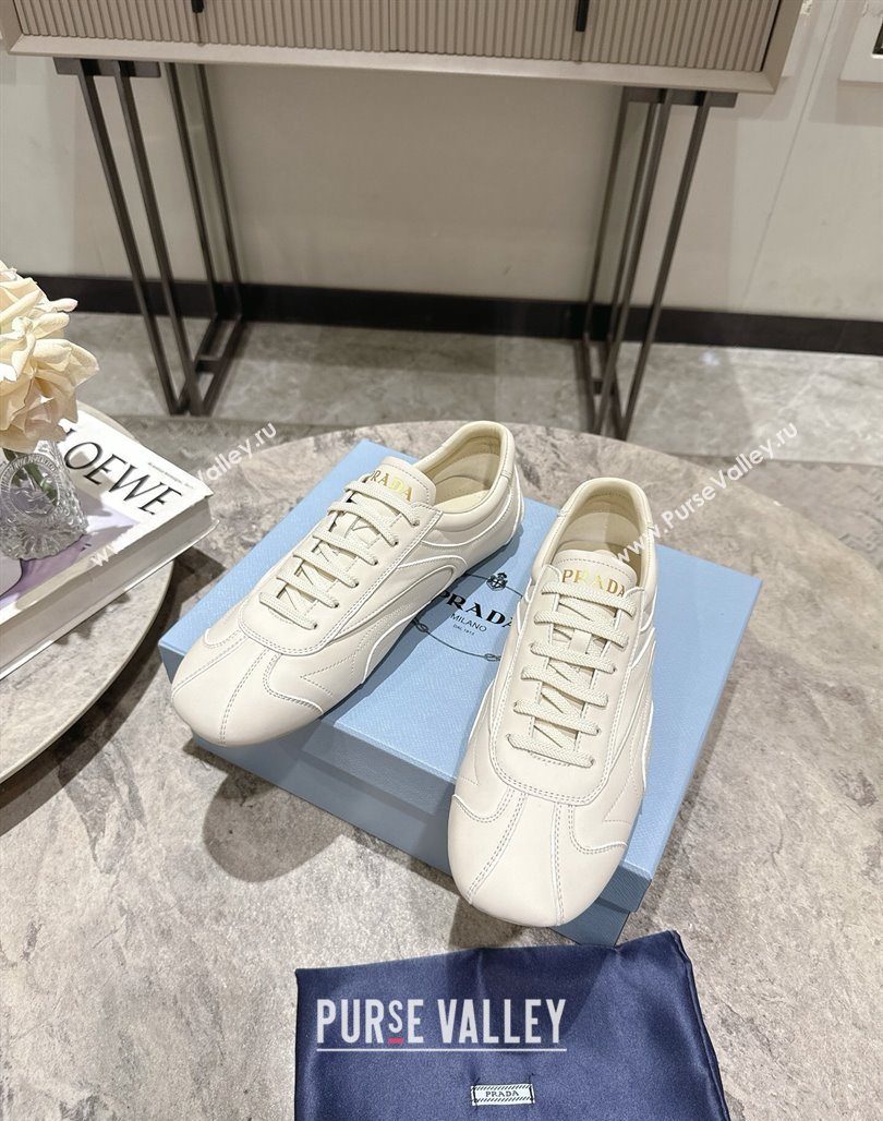 Prada Leather Sneakers White2 2025 PR053004 (HQG-250530032)