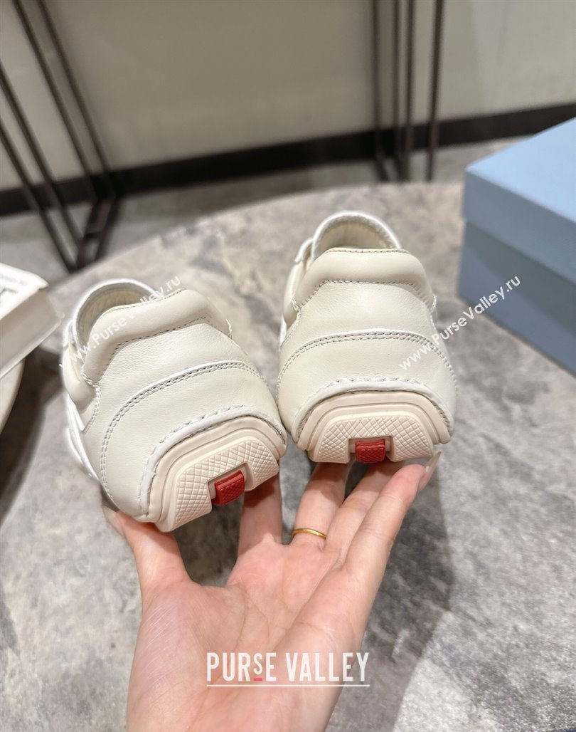 Prada Leather Sneakers White2 2025 PR053004 (HQG-250530032)
