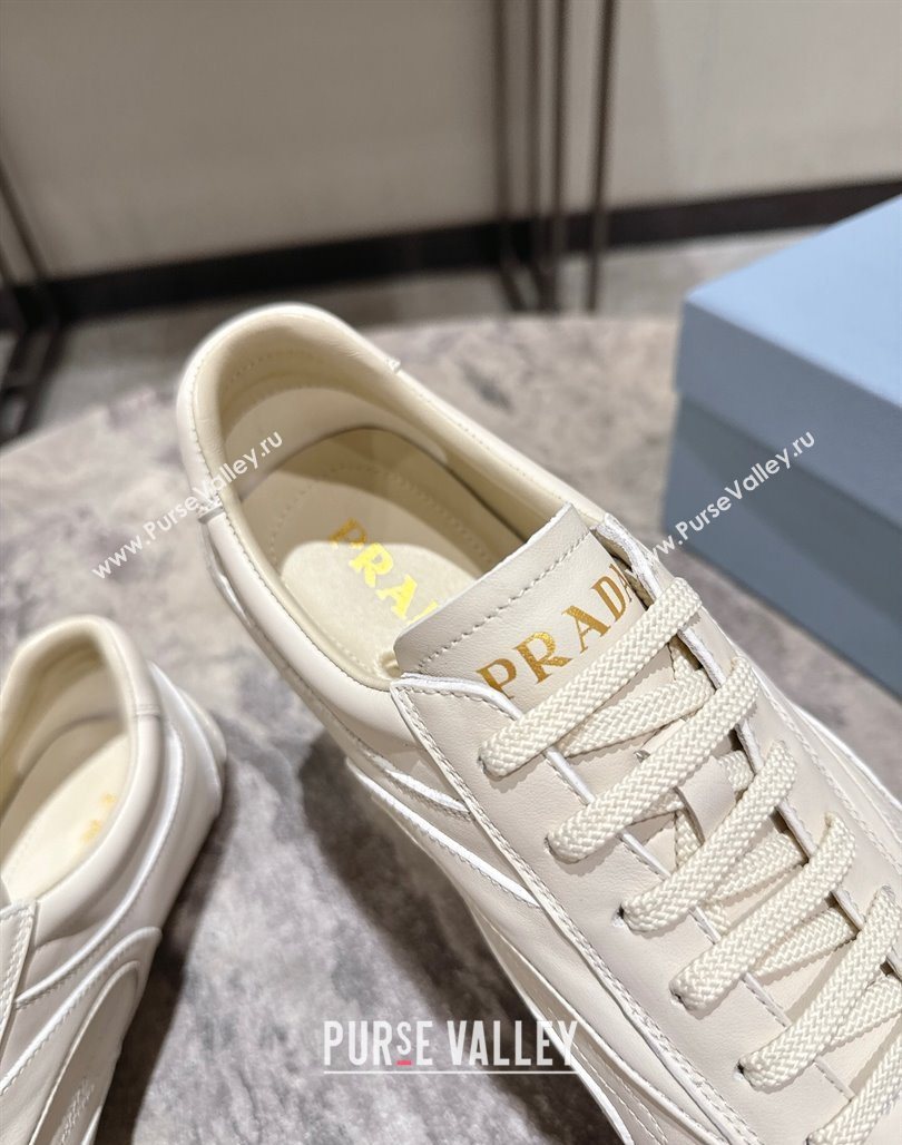 Prada Leather Sneakers White2 2025 PR053004 (HQG-250530032)