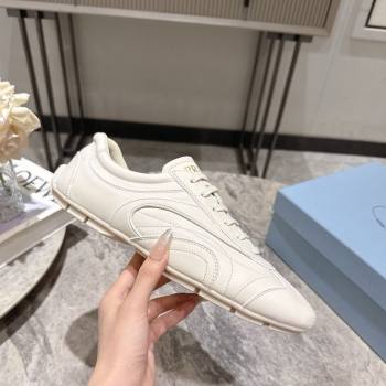Prada Leather Sneakers White2 2025 PR053004 (HQG-250530032)