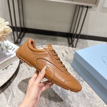 Prada Leather Sneakers Light Brown 2025 PR053004 (HQG-250530034)
