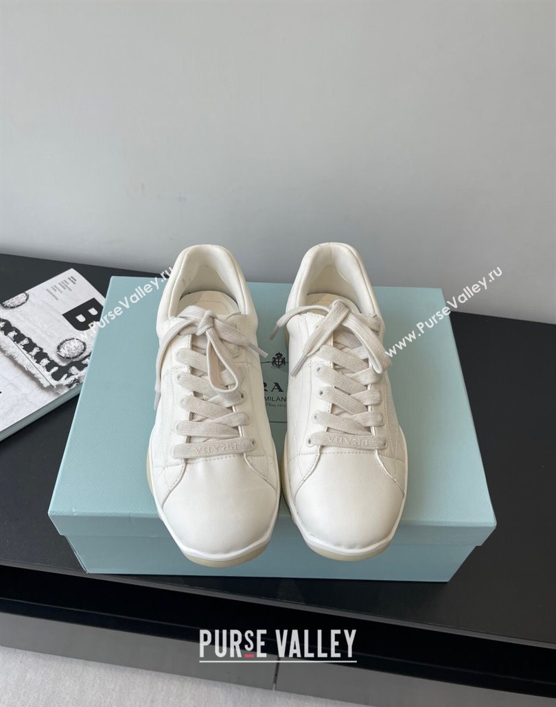 Prada Nappa leather sneakers Sneakers White 2025 PR060302 (HQG-250603006)