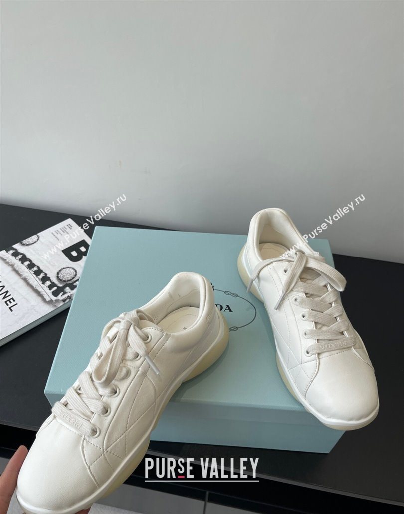 Prada Nappa leather sneakers Sneakers White 2025 PR060302 (HQG-250603006)