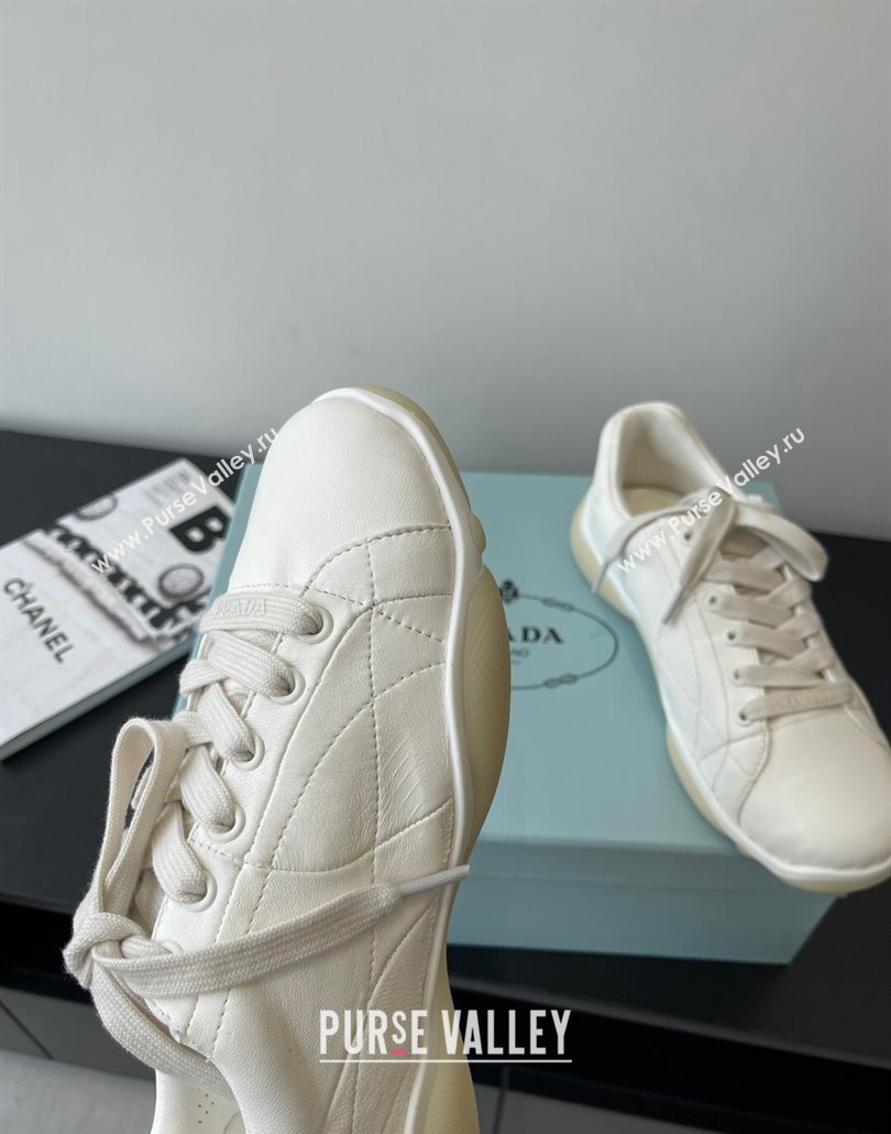 Prada Nappa leather sneakers Sneakers White 2025 PR060302 (HQG-250603006)
