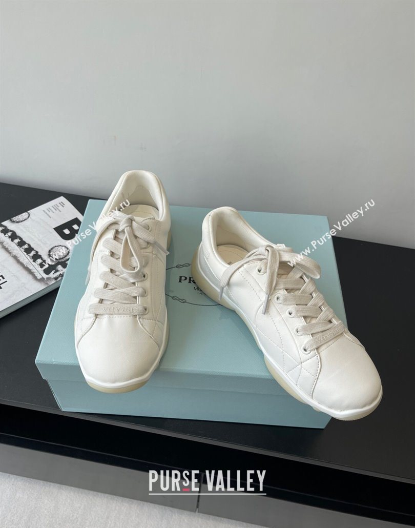Prada Nappa leather sneakers Sneakers White 2025 PR060302 (HQG-250603006)