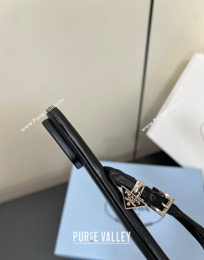Prada Leather thong sandals with buckle Black 2025 1Y503N (HQG-250603041)