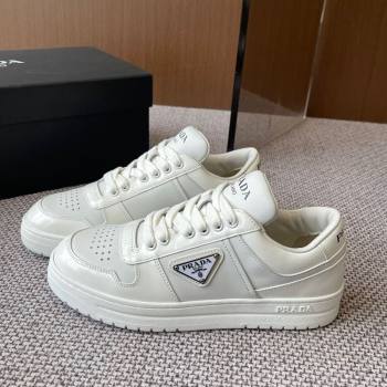 Prada Downtown perforated leather sneakers White2 2025 1E792M (HQG-250603013)