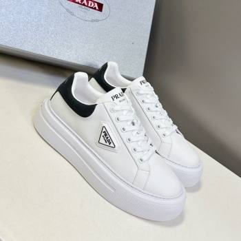 Prada Leather platform sneakers White/Black 2025 PR060303 (MD-250603016)