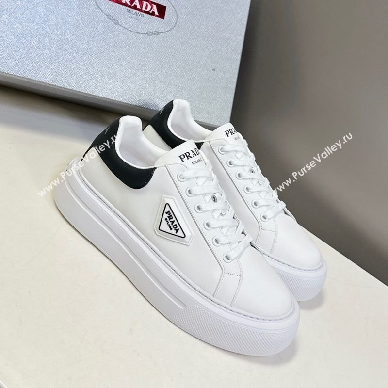 Prada Leather platform sneakers White/Black 2025 PR060303 (MD-250603016)