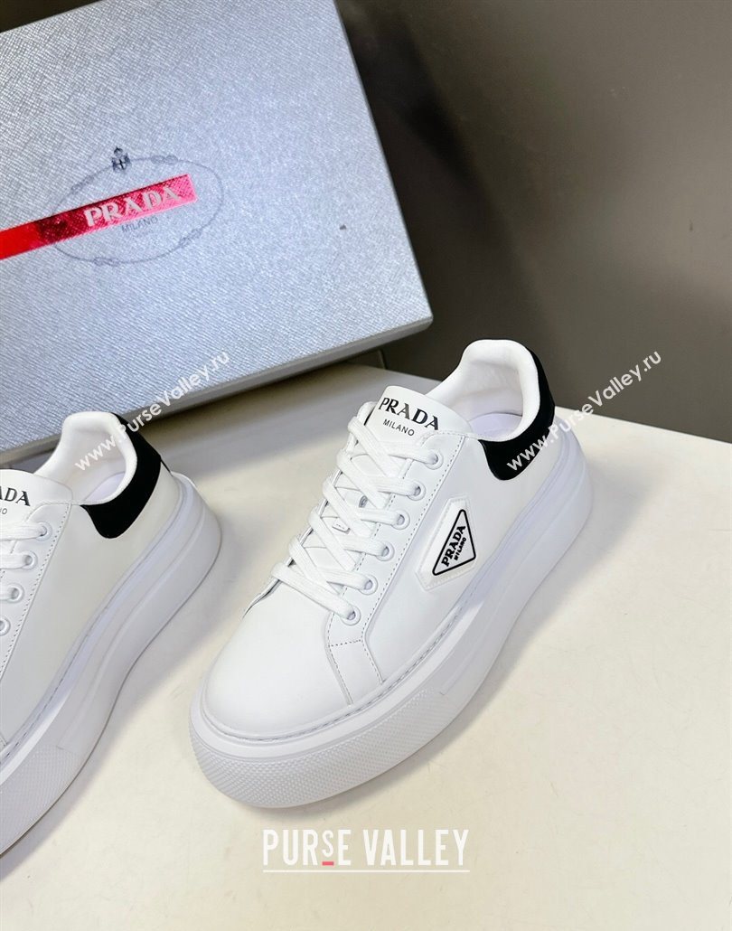 Prada Leather platform sneakers White/Black 2025 PR060303 (MD-250603016)