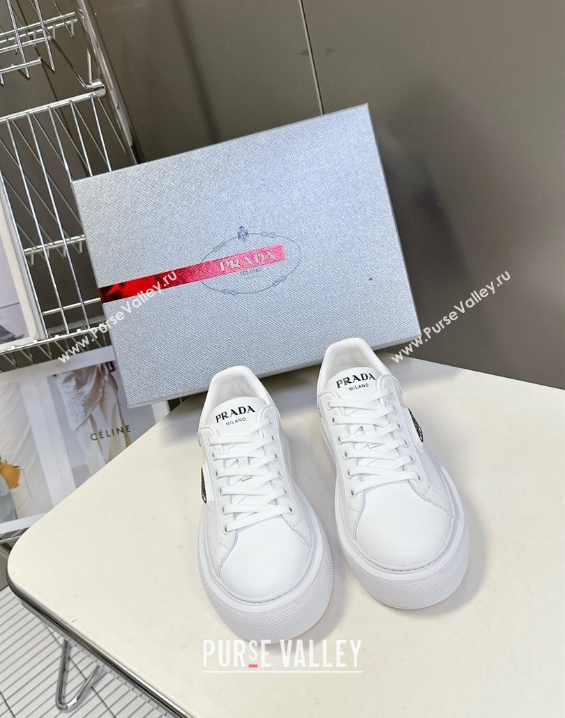 Prada Leather platform sneakers White2 2025 PR060303 (MD-250603017)
