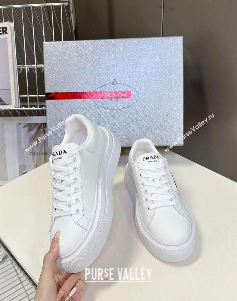 Prada Leather platform sneakers White2 2025 PR060303 (MD-250603017)