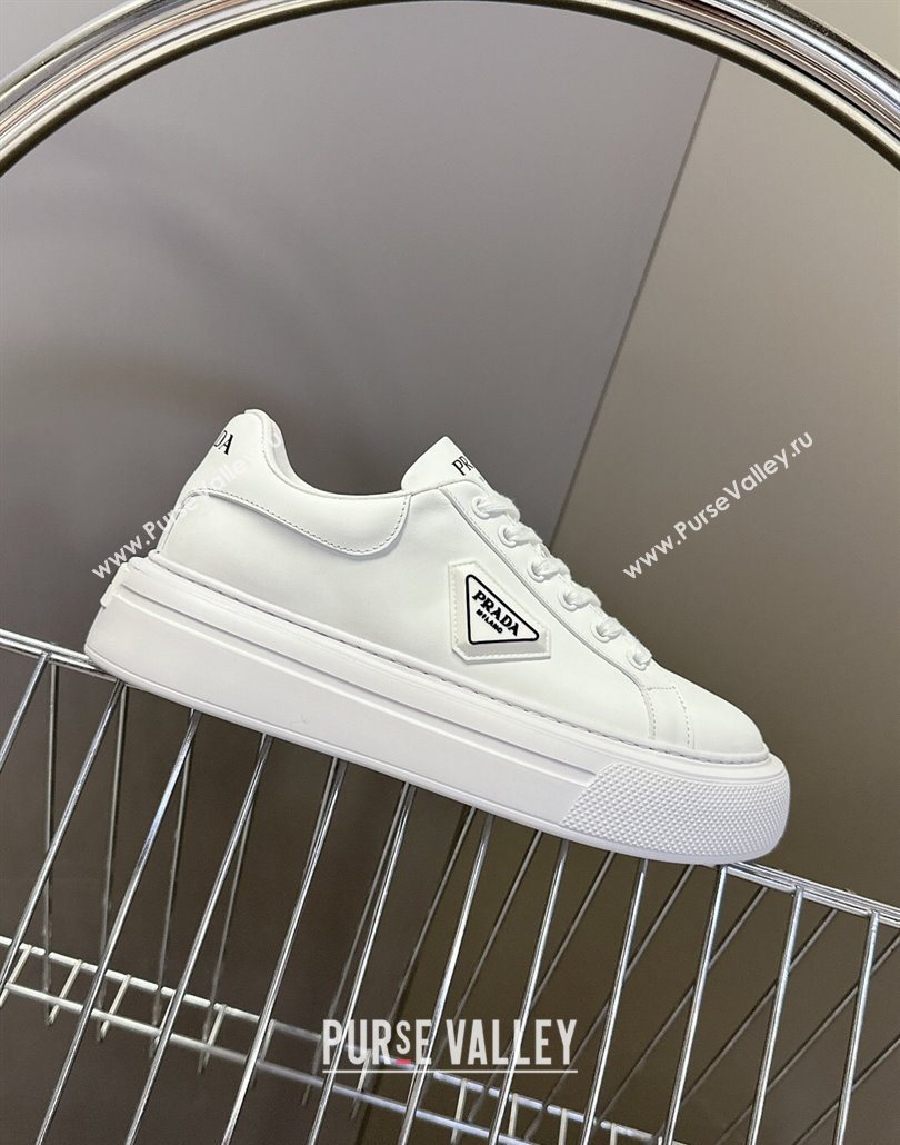 Prada Leather platform sneakers White2 2025 PR060303 (MD-250603017)