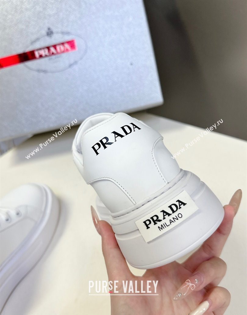 Prada Leather platform sneakers White2 2025 PR060303 (MD-250603017)