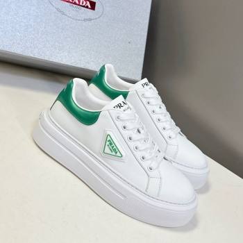 Prada Leather platform sneakers White/Green 2025 PR060303 (MD-250603018)