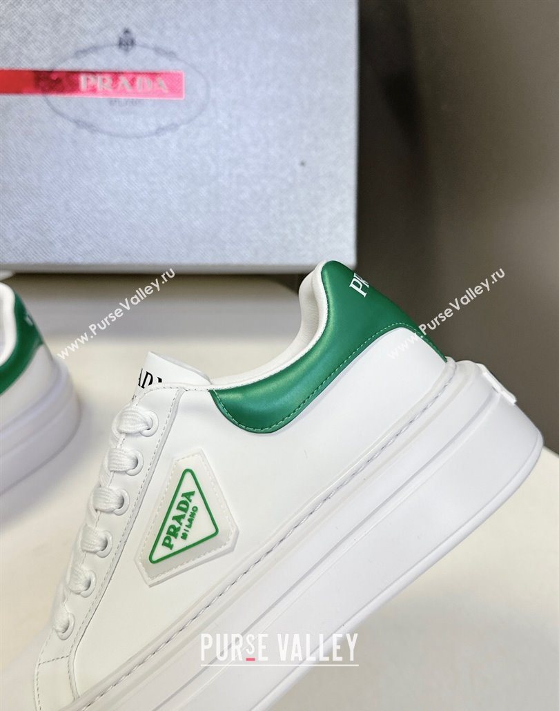 Prada Leather platform sneakers White/Green 2025 PR060303 (MD-250603018)