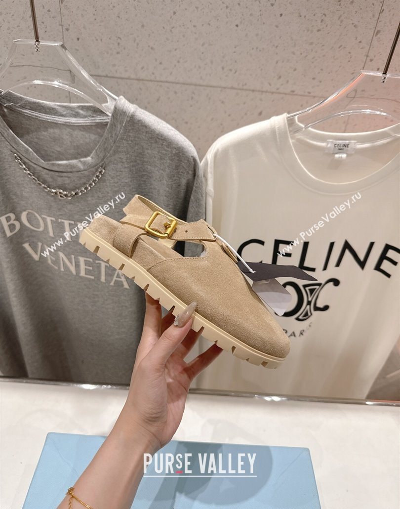 Prada Suede Birkenstock Sandals Beige 2025 PR060305 (MD-250603035)