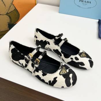 Prada Printed mohair ballerinas flat White/Black 2025 1F794N (MD-250603054)