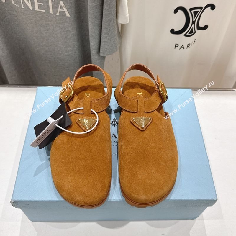 Prada Suede Birkenstock Sandals Yellow 2025 PR060305 (MD-250603037)