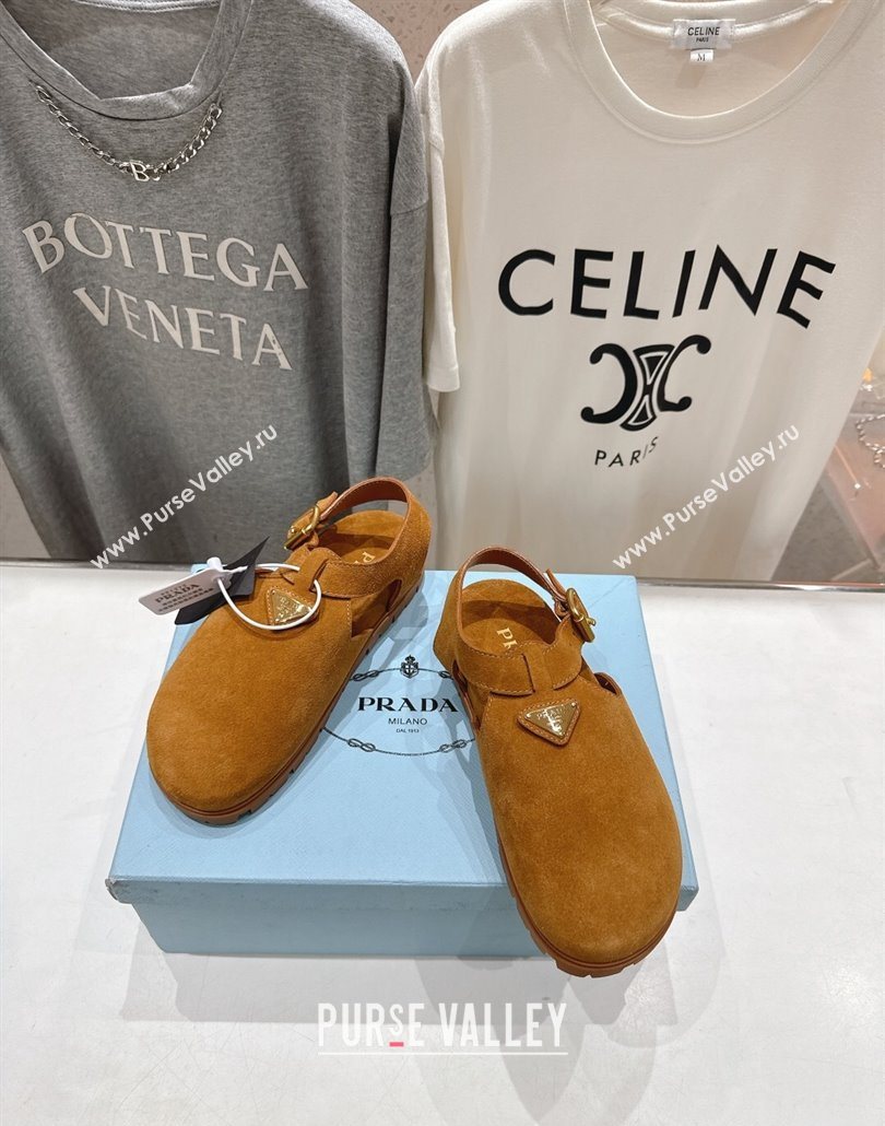 Prada Suede Birkenstock Sandals Yellow 2025 PR060305 (MD-250603037)