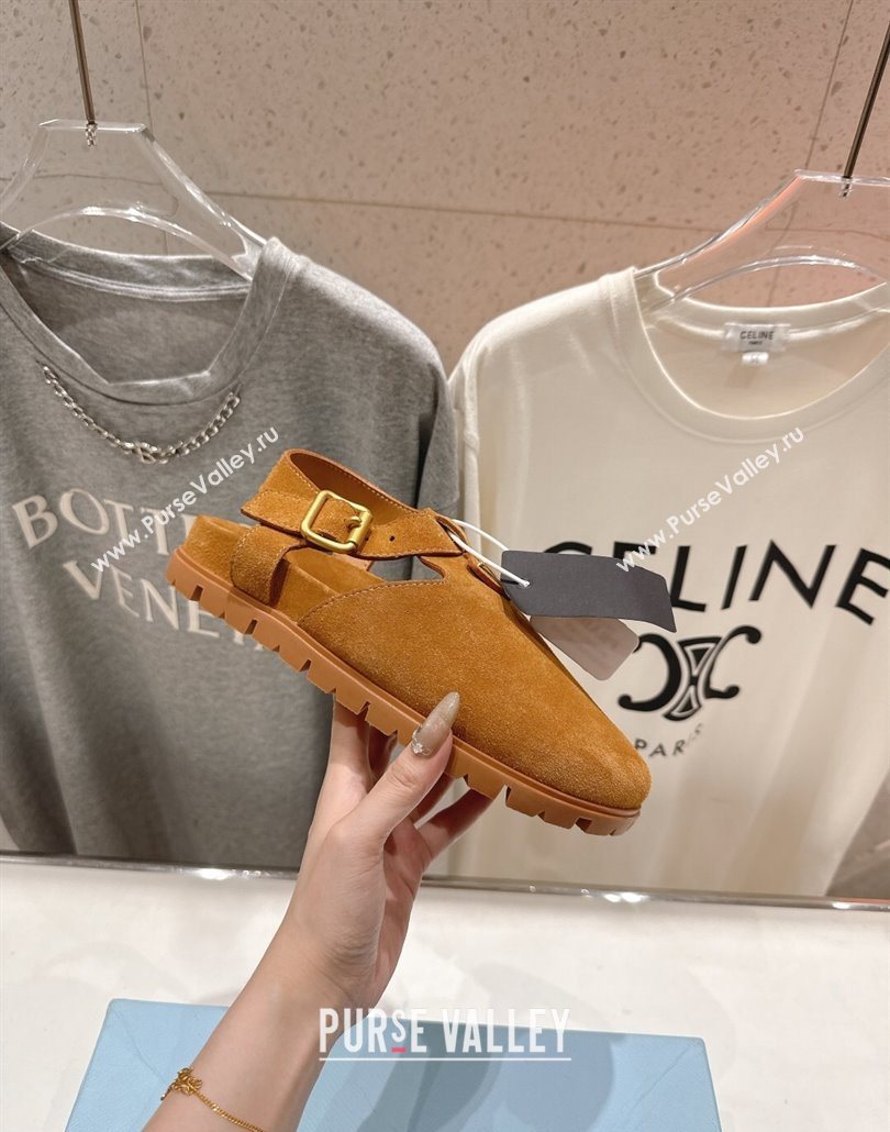 Prada Suede Birkenstock Sandals Yellow 2025 PR060305 (MD-250603037)