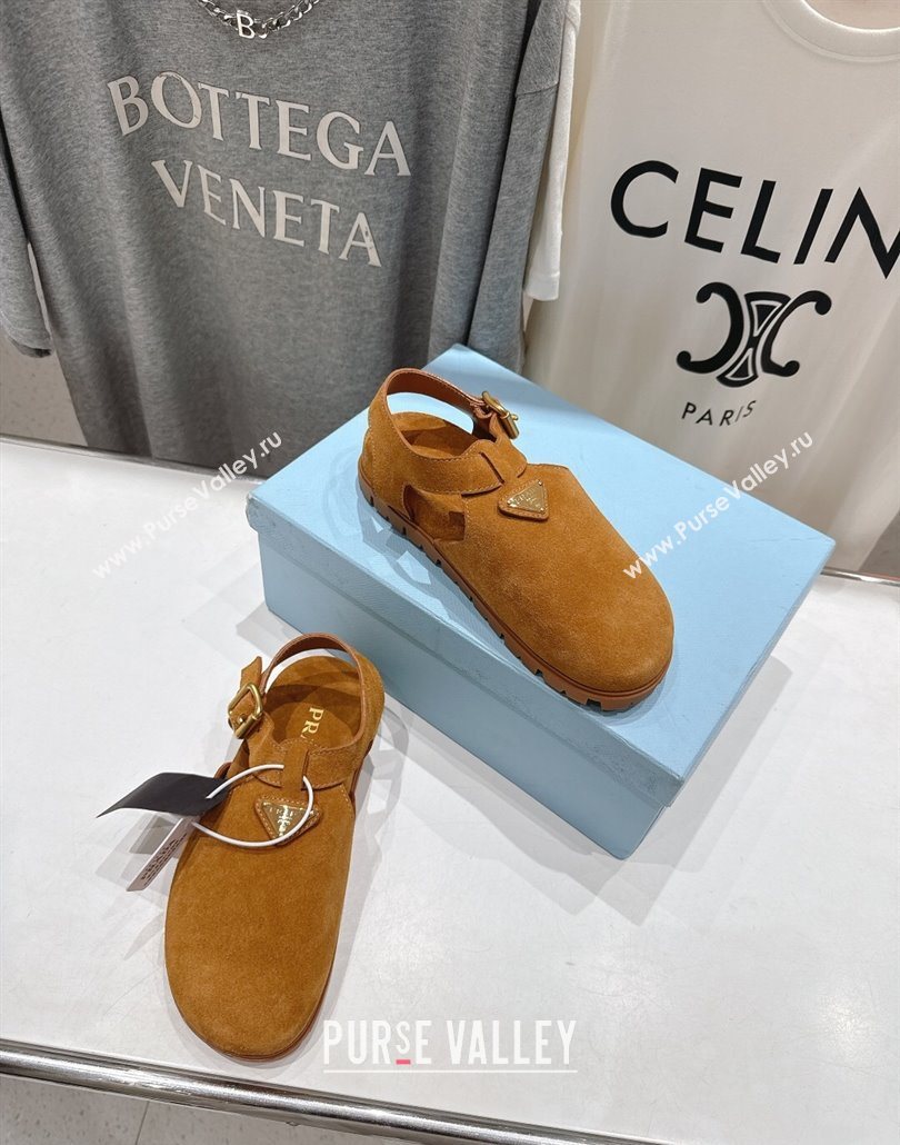 Prada Suede Birkenstock Sandals Yellow 2025 PR060305 (MD-250603037)