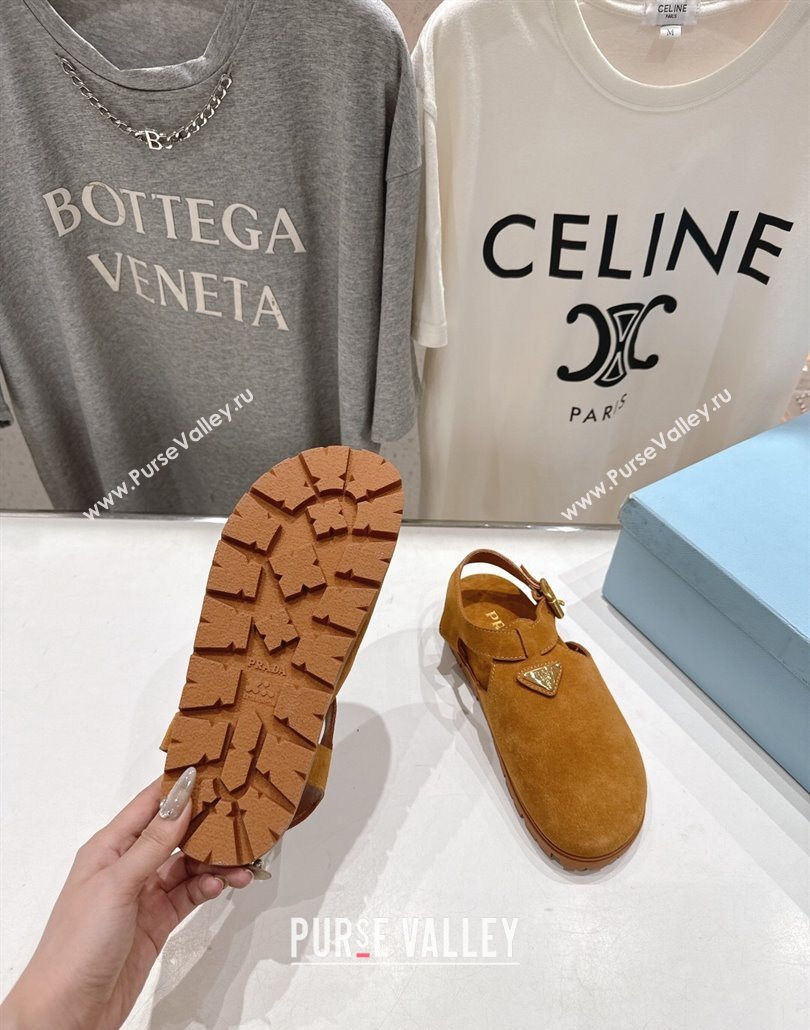 Prada Suede Birkenstock Sandals Yellow 2025 PR060305 (MD-250603037)