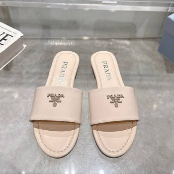 Prada Patent leather flat slides sandal Nude Pink 2025 PR060308 (MD-250603069)