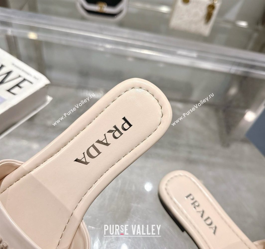 Prada Patent leather flat slides sandal Nude Pink 2025 PR060308 (MD-250603069)