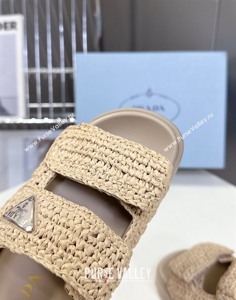 Prada Crochet platform sandals 4.5cm Beige 2025 PR053001 (MD-250530009)