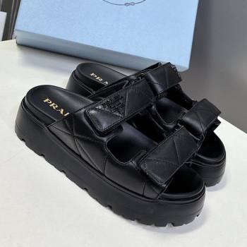 Prada Padded nappa leather platform slides sandal 4.5cm Black 2025 1XZ775 (MD-250530013)